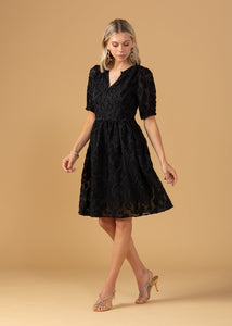 Kelley Dress in Black Petal by Abbey Glass