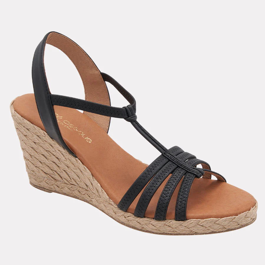 ALIVIA ESPADRILLE WEDGE in Black by Andre Assous