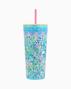 Tumbler with Straw by Lilly Pulitzer
