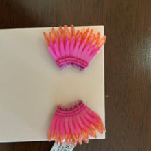 Load image into Gallery viewer, Mini Raffia Earrings in Raffia Orange/Pink by Mignonne Gavigan
