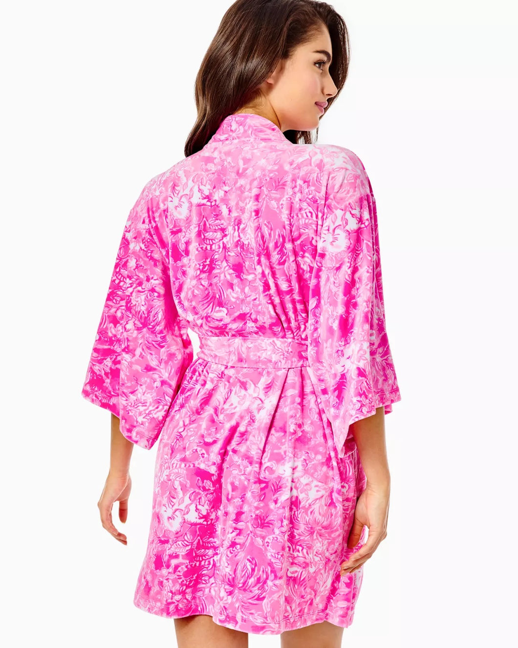 Elaine Velour Robe Plumeria Pink Purposefully Pink by Lilly Pulitzer