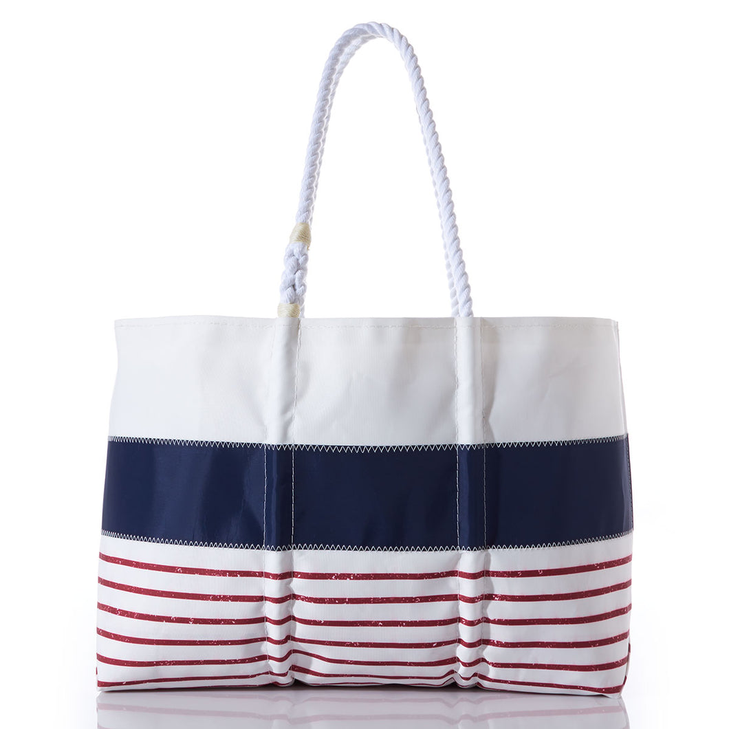 Red Mariner Stripe Large Tote by Sea Bags
