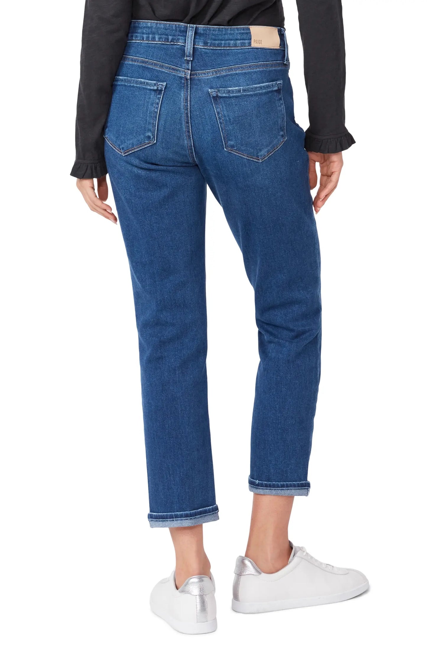 Brigitte Boyfriend Skinny Jeans in Lover w/ Grand Hem by Paige Denim