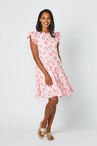 Ruffle Neck Dress Pink Rose by Sail to Sable