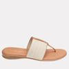 Nice Sandal in Beige Linen by Andre Assous