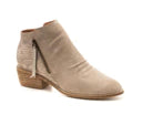 Butternut Side Zipper Bootie in Tan Metallic by Corky’s