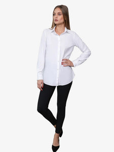 The Sullivan Long Sleeve Button Up Tunic in White by Ameliora