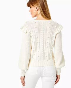 Greta Cable Sweater Coconut by Lilly Pulitzer