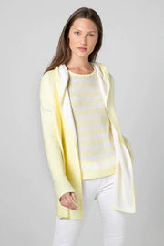 Reversible Coverstitch Hoodie Lemon/White by Kinross
