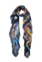 Load image into Gallery viewer, Blue Pacific Vintage Artisan Spanish Windows Scarf
