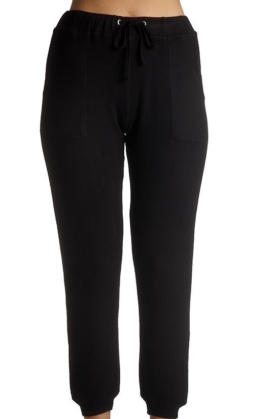 Super soft Drawstring Jogger Pant in Black by French Kyss