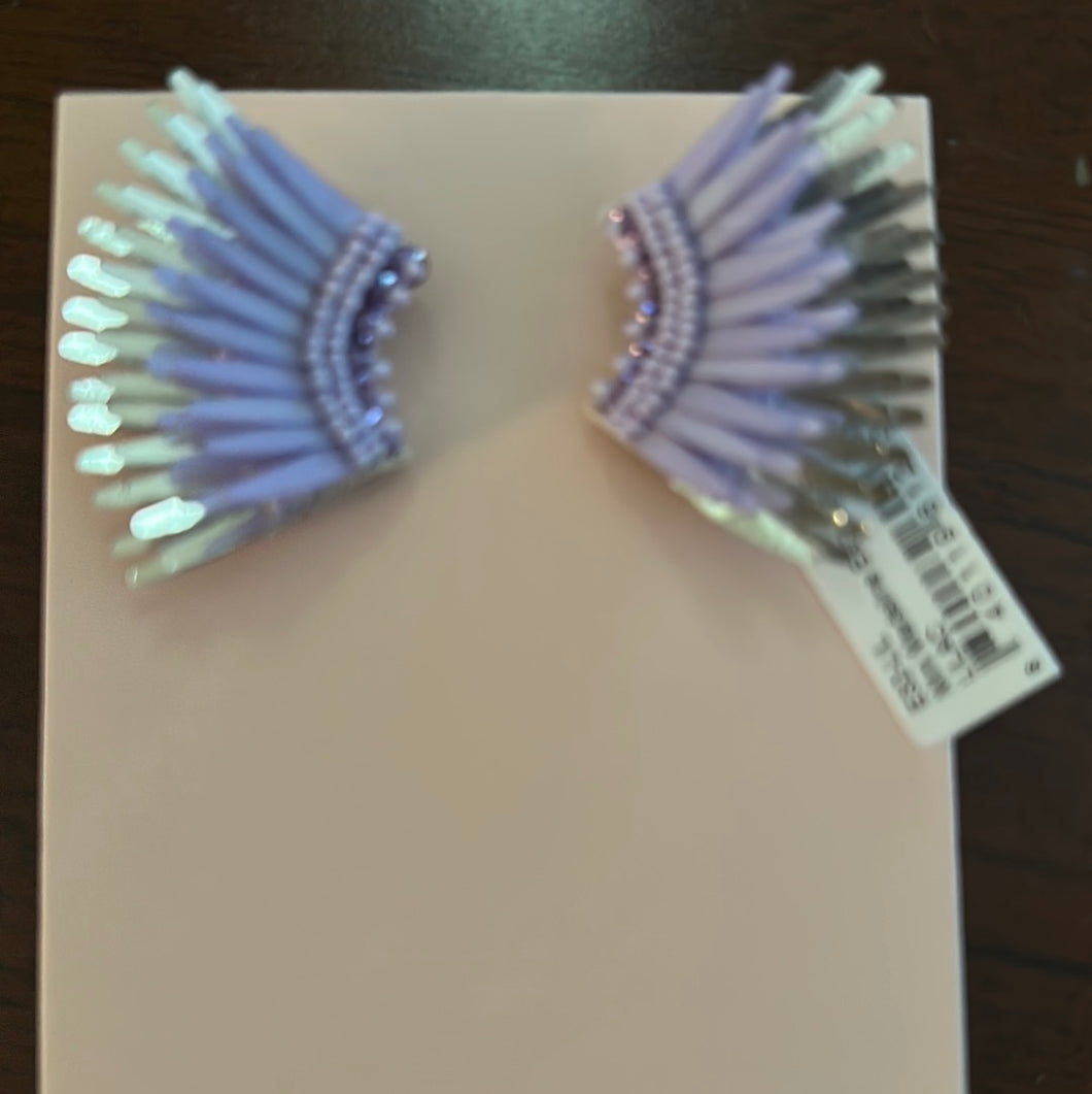 Mini Madeline Earrings in Lilac/Silver by Mignonne Gavigan