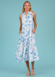 Ro Long Dress, Toile Sky by Olivia James The Label