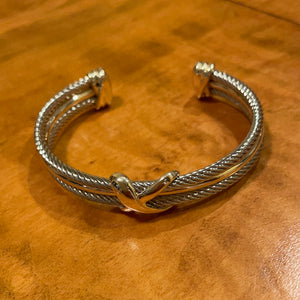 Crossover X Bracelet in Silver and Gold