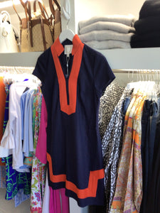 Short Sleeve Classic Tunic in Navy/Orange by Sail to Sable