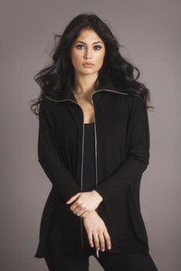 Super soft Zip Jacket in Black by French Kyss