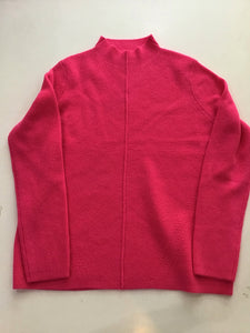 Engineered Rib Sweater in Shock Pink by Edinburgh Knitwear