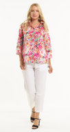 Wire Collar Button Down Watercolor Top by Toofan