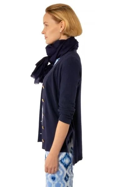 Grosgrain Heaven Cardigan in Navy by Gretchen Scott