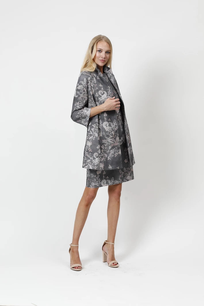 Shaped Jacket in Black Floral 6754  by Estelle and Finn