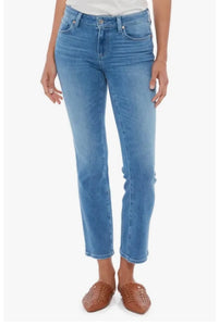 Amber Mid Rise Straight Ankle Jean is Seawater Distressed by Paige