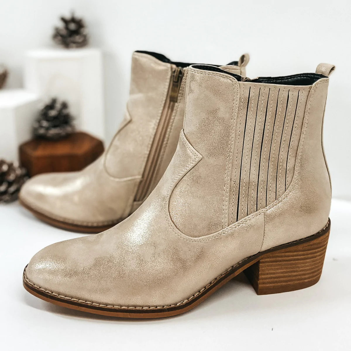 Corky’s Gold Metallic Booties