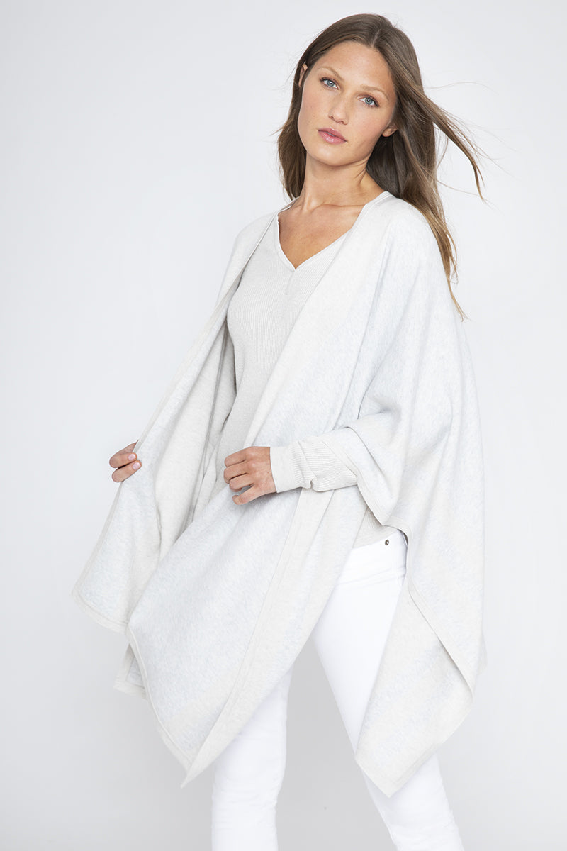 Reversible Ruana Wave/White by Kinross