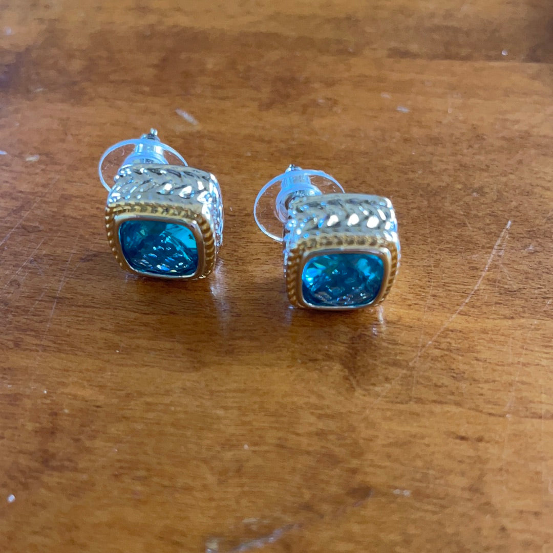 Blue Gold and Silver Earrings by Silver and Accessories