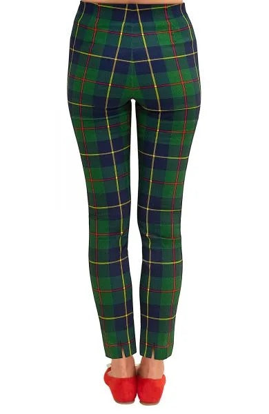 Gripeless Pull On Pant - Plaidly Cooper in Green Plaid Multi by Gretchen Scott