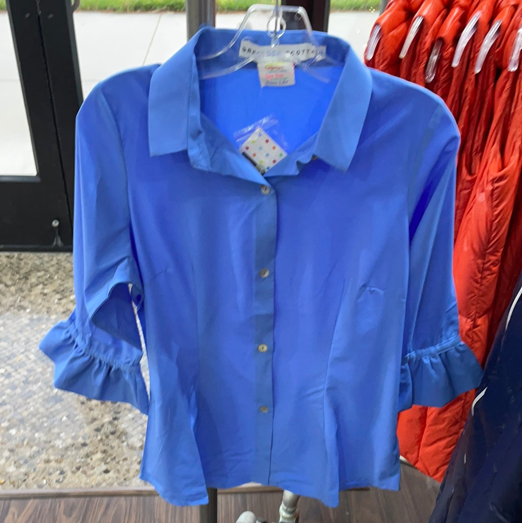 Priss Chiffon Blouse in French Blue by Gretchen Scott