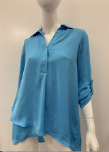 Airflow Blouse With Collar Blue Jay by Renuar