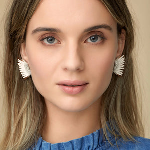 Mini Madeline Earrings White Gold by Mignonne Gavigan