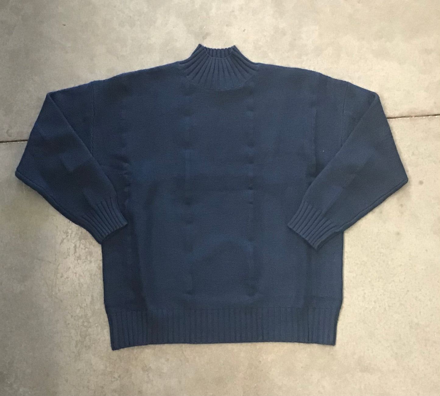 Mock Neck Pullover in Indigo by Jade Melody Tam