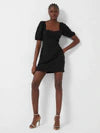 Whisper Cut Out Back Dress Black by French Connection