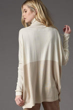 Load image into Gallery viewer, Colorblock Turtleneck Sweater in Ivory/Beige by Lola and Sophie
