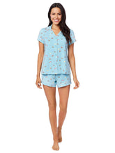 Load image into Gallery viewer, Positano Pima Knit Short Set in Blue by The Cat’s Pajamas
