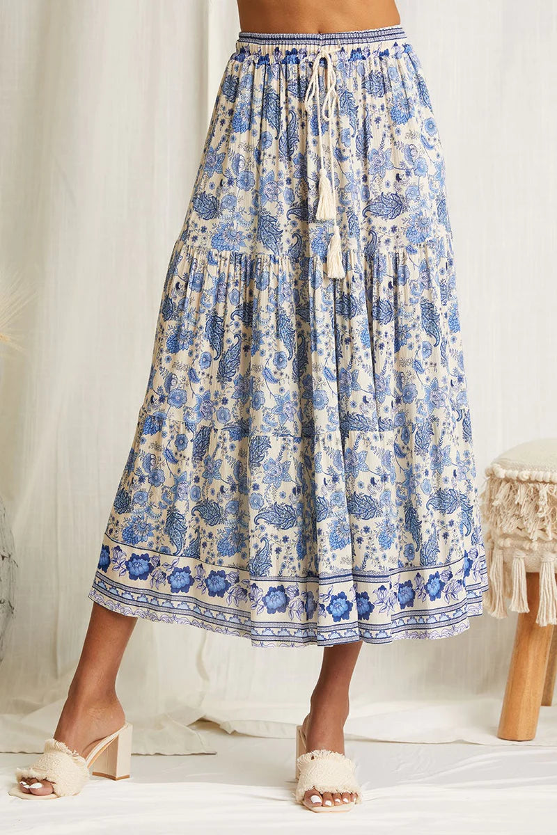 Zahra Skirt Blue Floral by Scandal