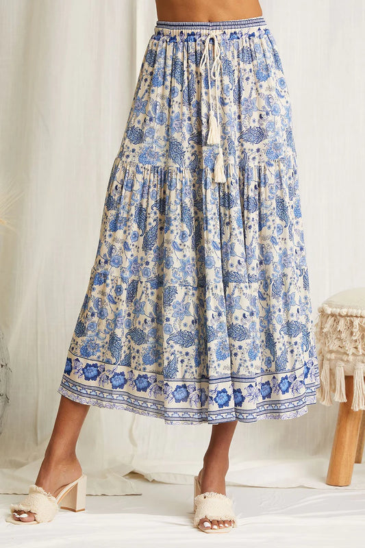 Zahra Skirt Blue Floral by Scandal