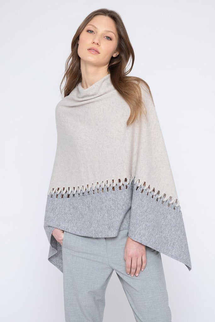 Twist Stitch Poncho in Agate Sterling by Kinross