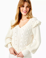 Greta Cable Sweater Coconut by Lilly Pulitzer