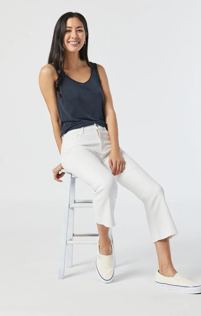 Anika High Rise Crop Flare Off White Jean by Anika