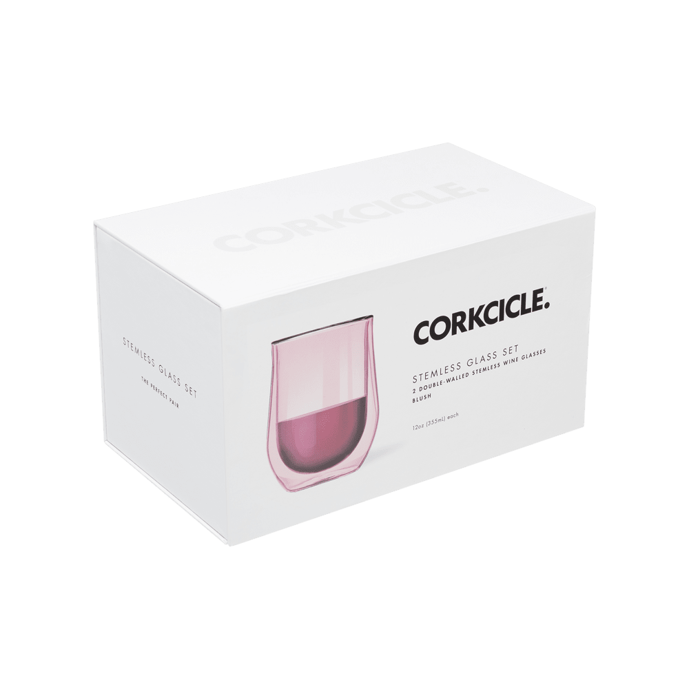 Stemless Glass Set (2) in Blush by Corkcicle