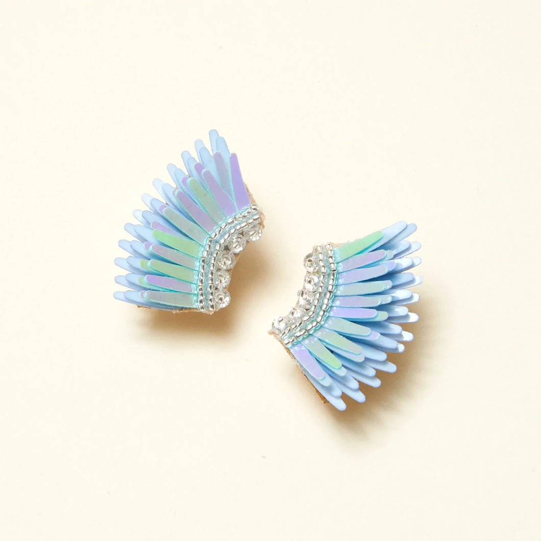 Micro Madeline Earring Metallic Blue by Mignonne Gavigan