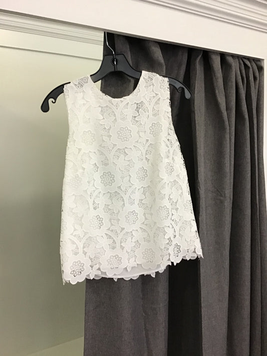 Lace Top in White by Bigio