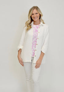 Quilted Jacket in White by ILinen