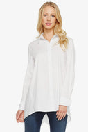 Button Down Tunic in White by Krazy Larry Style SH-96