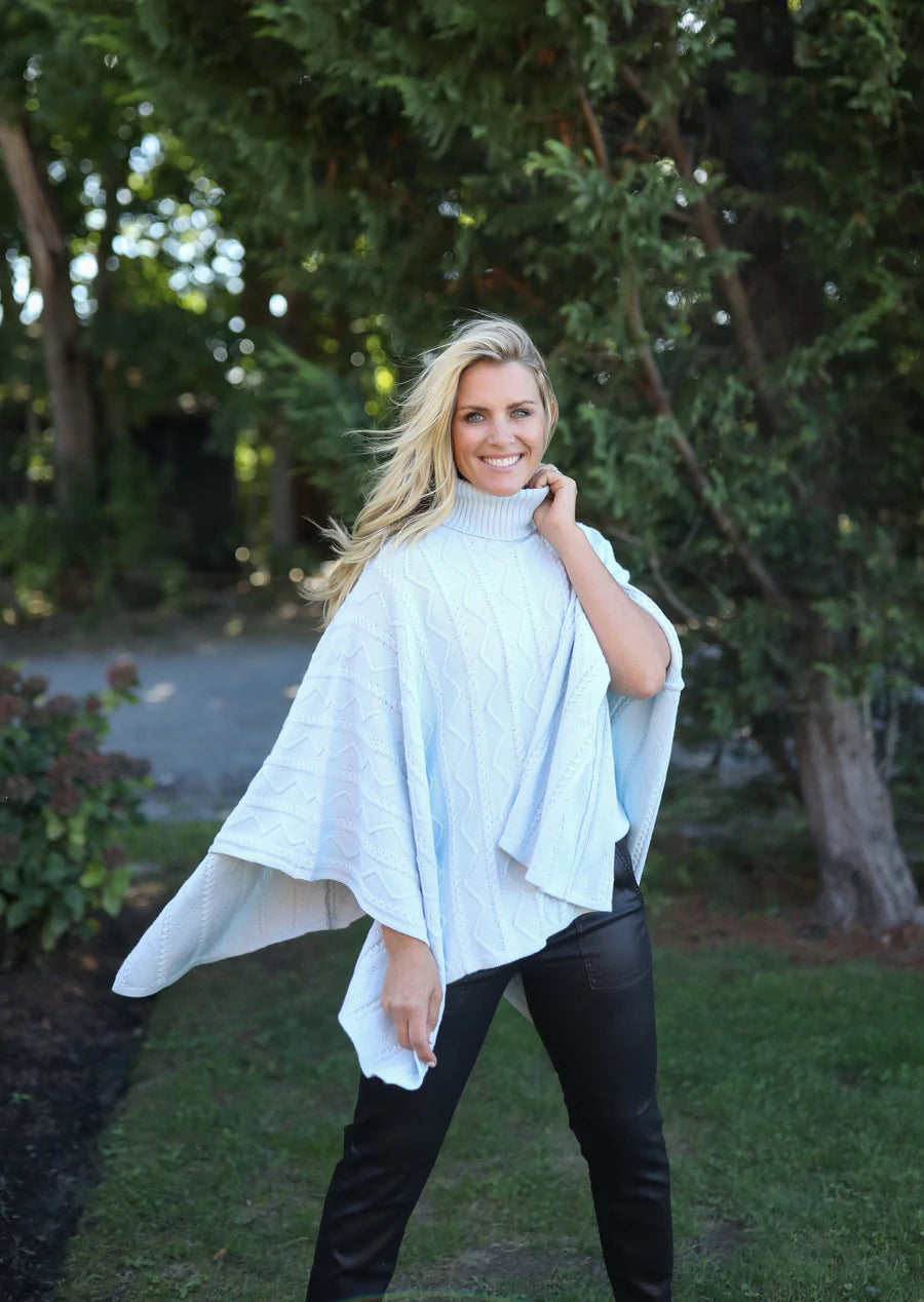 Perry Poncho in Light Blue by Burgess
