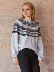 Jacquard Sweater in Gray by Fifteen Twenty