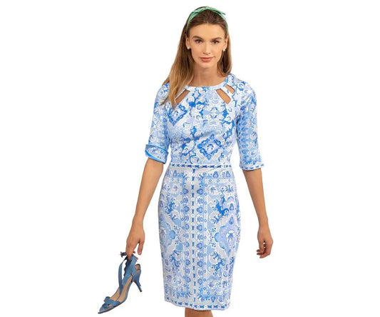Jersey Peek A Boo Dress Watteau Blue by Gretchen Scott