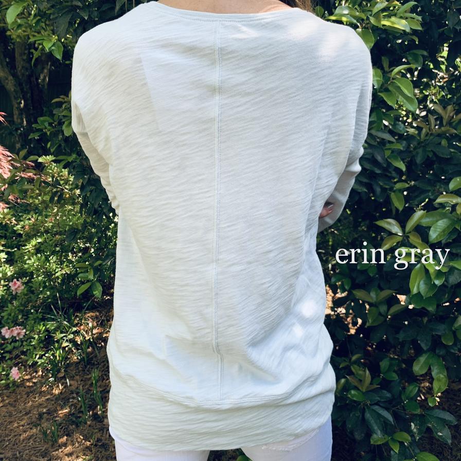 Long Lounge Crew in White Slub by Erin Gray